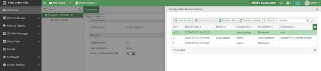 Technical Tip: How to perform FortiGate config backup to FortiManager ...