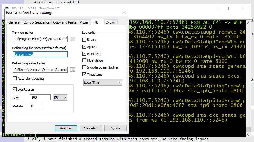 Technical Tip: How to use Teraterm to generate long term log files on ...