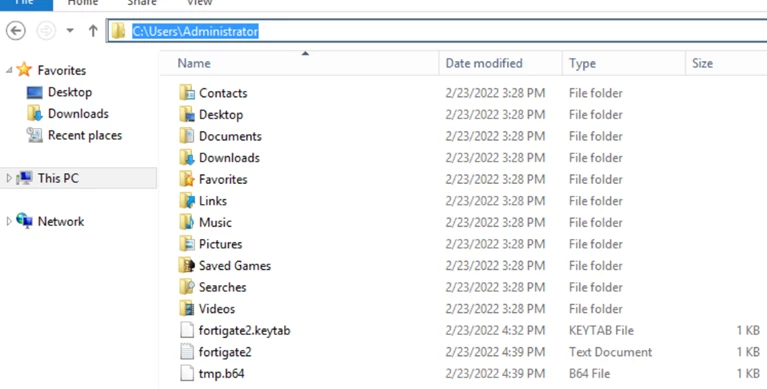 Figure 8. Keytab file location in local host.