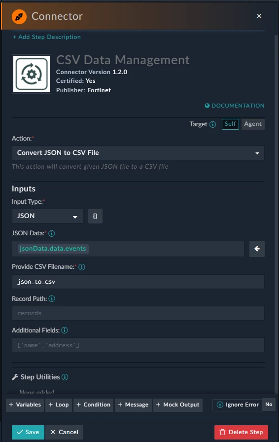 Convert step output to csv format | Community