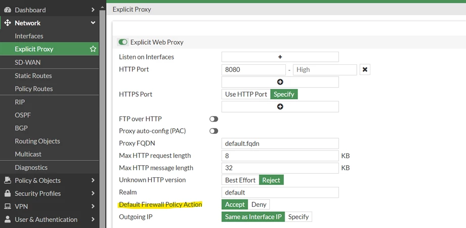 Technical Tip : How to change Default Firewall Policy Action for ...