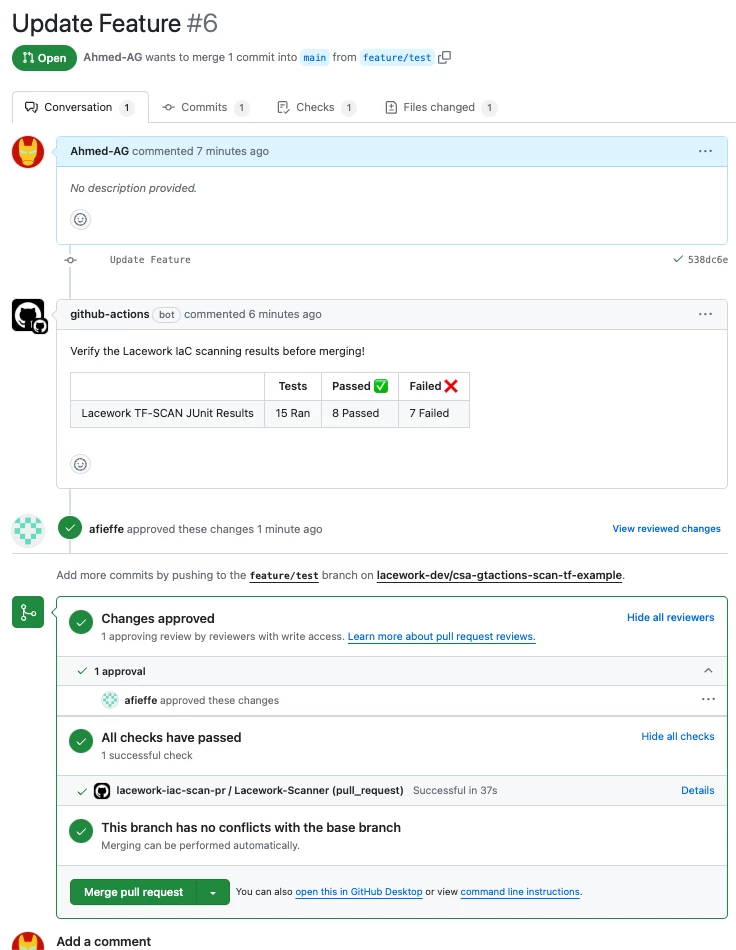 Integrating Lacework IAC Scanner with Github actions for pull requests ...