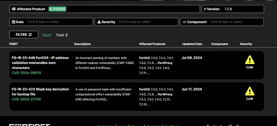 Latest Fortios Version Technical Tip: Find all known vulnerabilities for a specific FortiOS ...