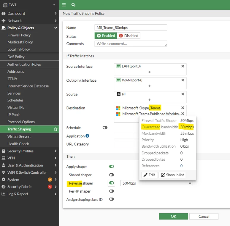 Technical Tip How to setup a bandwidth limit for specific applications