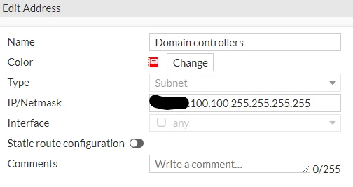 Virtual IP (VIP) (VIRTUAL SERVER TYPE) for a same network as the Real ...
