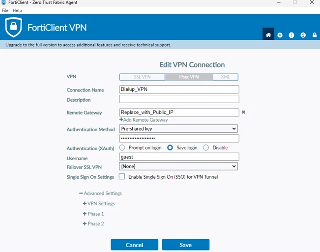 Technical Tip: Remotely Manage the FortiGate using IPsec Dialup VPN ...
