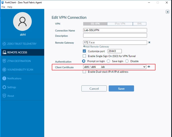 Technical Tip: Configuring SSL VPN with certificate authentication for ...