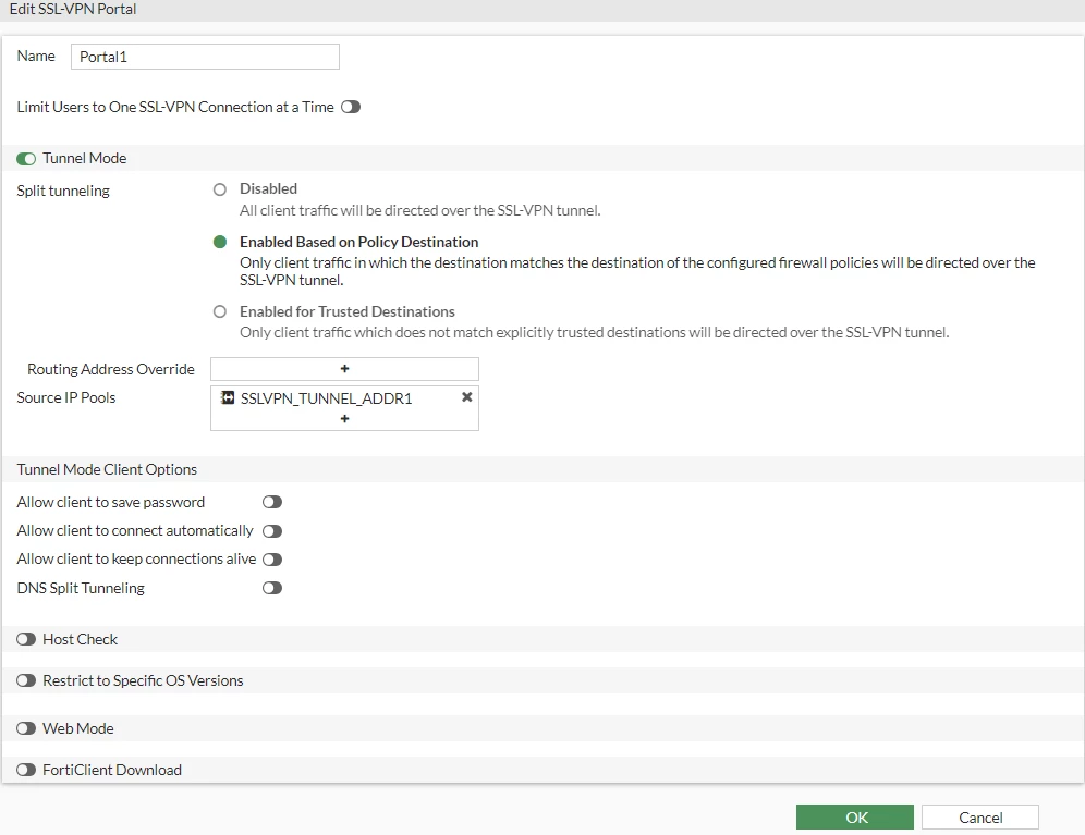 Technical Tip: SSL VPN is unable to connect due to '553 redirect to ...
