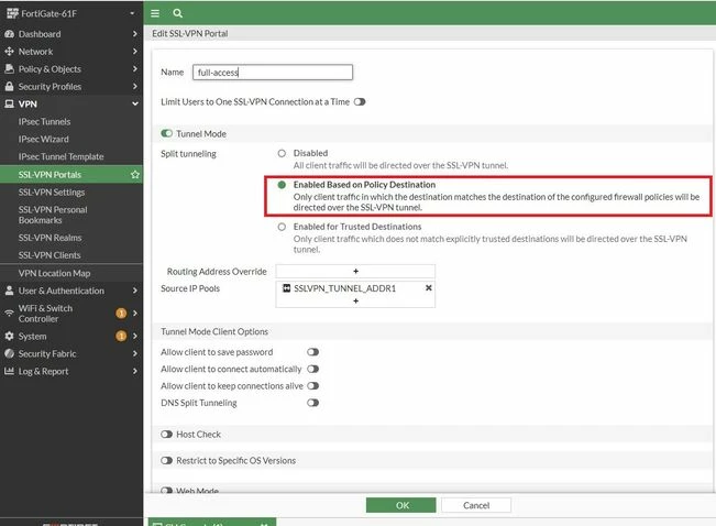 Technical Tip: Convert SSL VPN Full tunnel to Split tunnel | Community