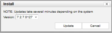 Figure 6. Select the FortiNAC firmware version to be installed.