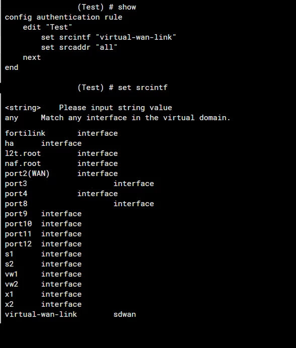 sdwan interface available to be used as source interface for Authentication Rule srcintf