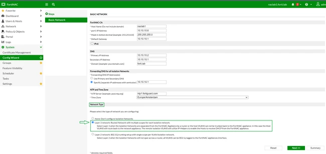 Figure 1. Choosing the "Network Type" in the Configuration Wizard.