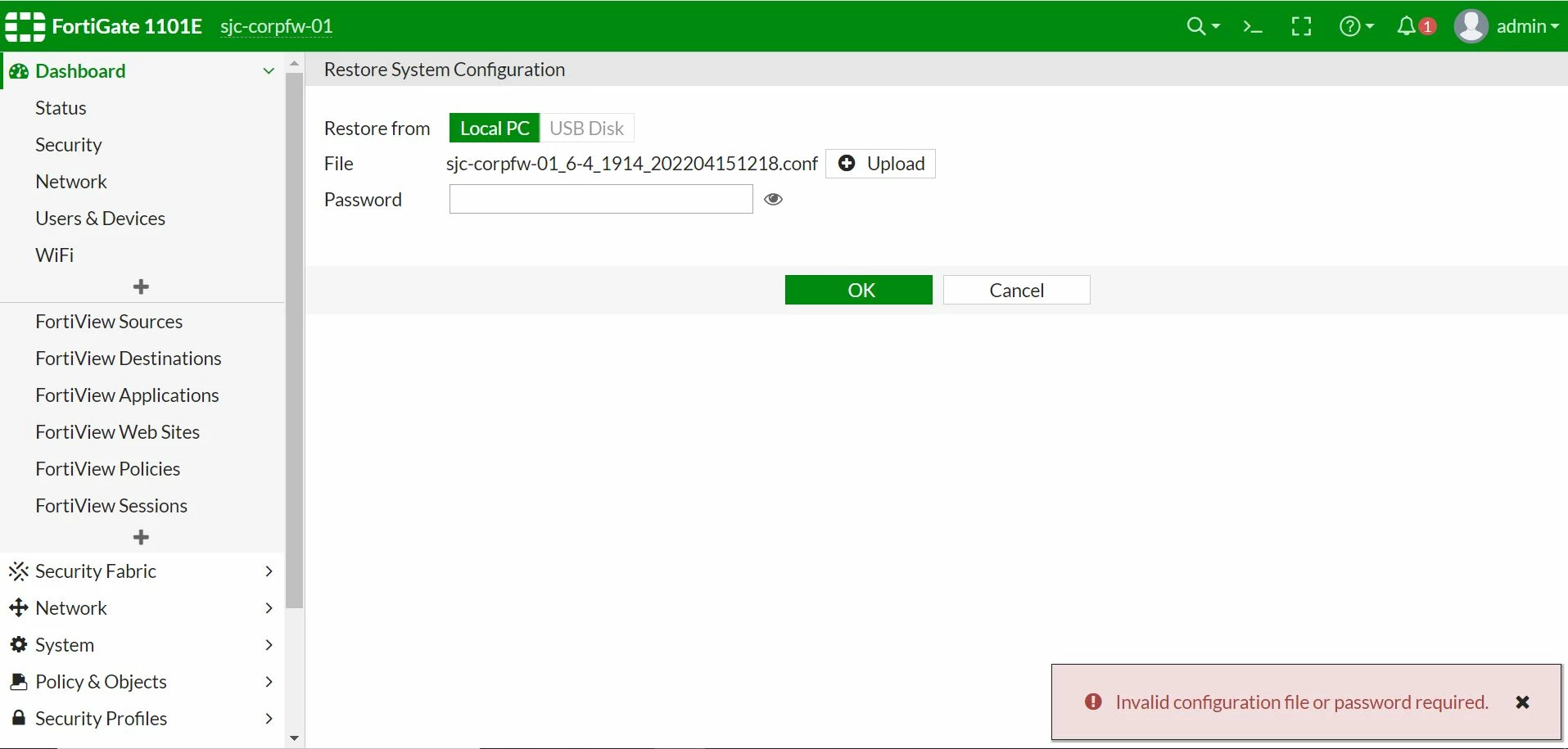 Fortigate 101E Config File Error.JPG