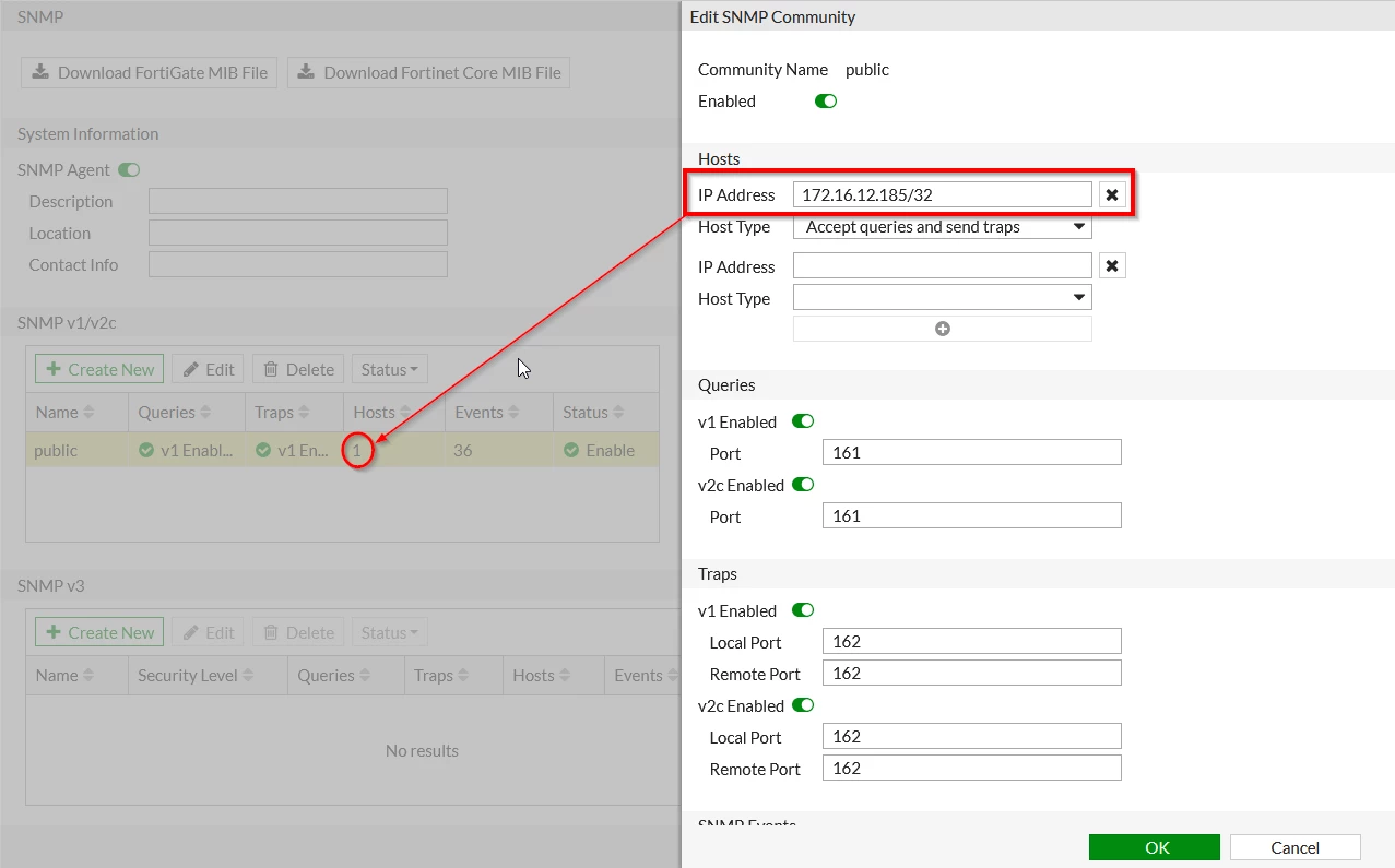 SNMP configuration