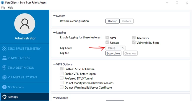 FortiClient debug log.png