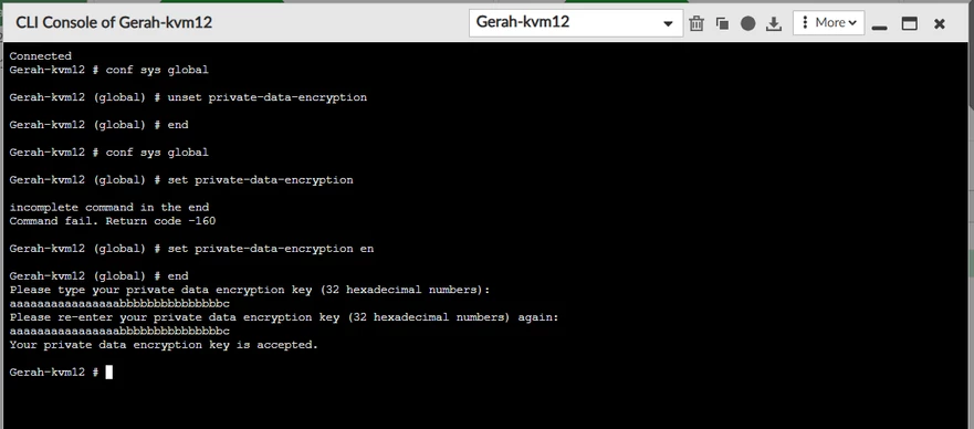 Different password configured for second FortiGate device