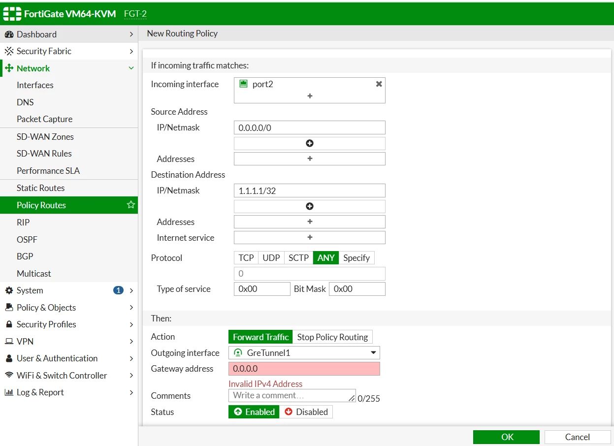 Technical Tip: Configuring policy routing for a GRE Tunnel | Community