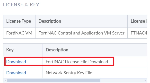 Figure 2. License file download from support.fortinet.com