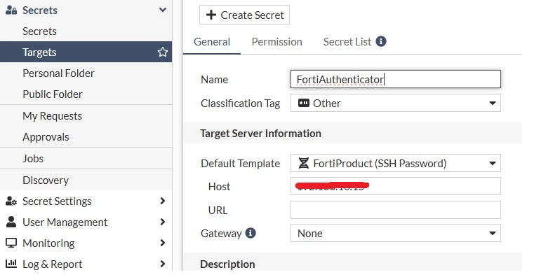 Figure 1. Creating a Target