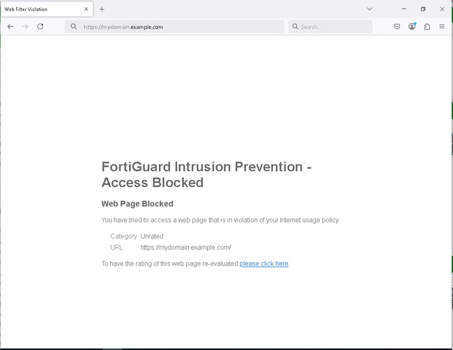 Web Filter Category - Unrated.PNG Incorrect WebFilter FortiGuard category