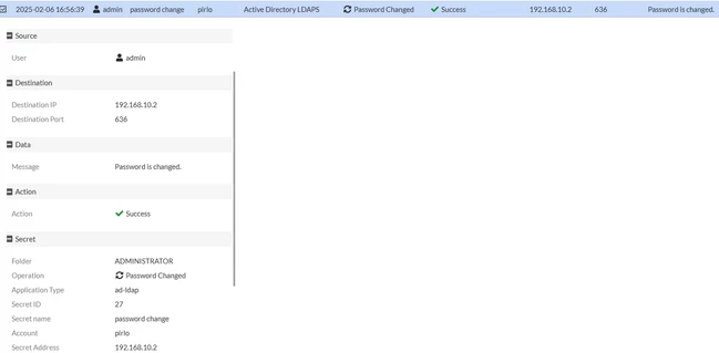 Figure 5.Password change succeeded