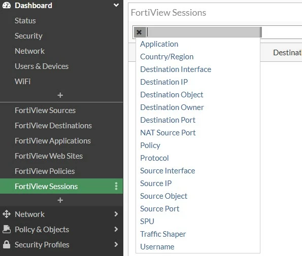 Technical Tip: How to filter and clear sessions on a FortiGate using ...
