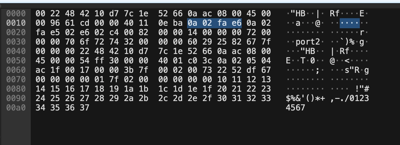 'port2' in plaintext is visible