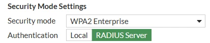 Setting within WiFi Controller -> SSIDs -> Security Mode Settings