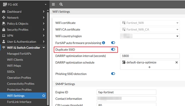 Enabling Duplicate SSID on FortiGate