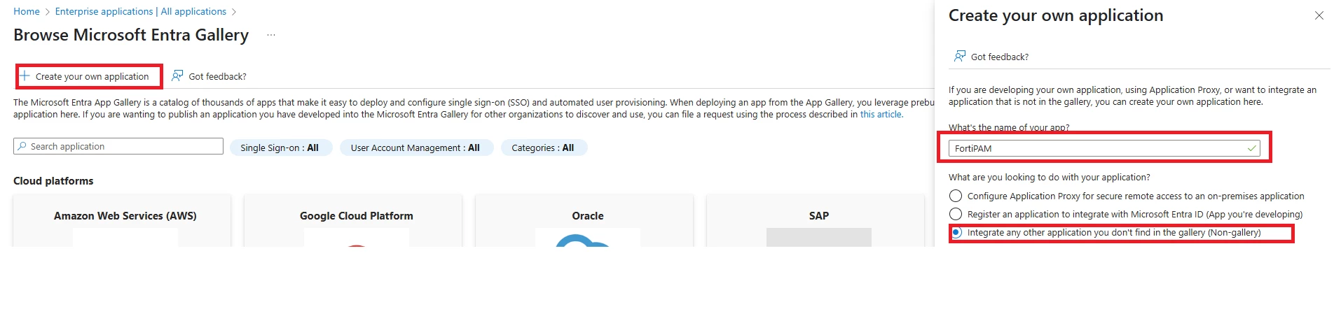 Figure 1. Create your own application Azure
