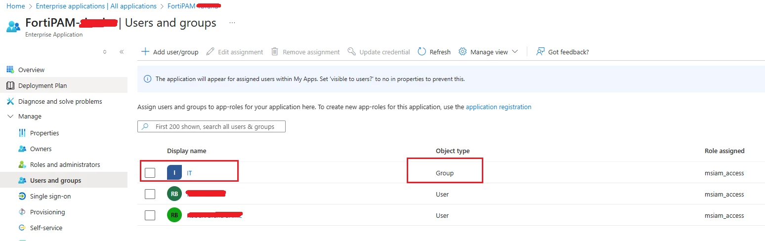 Figure 2. Adding user/groups