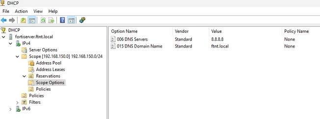 DHCP Scope Options