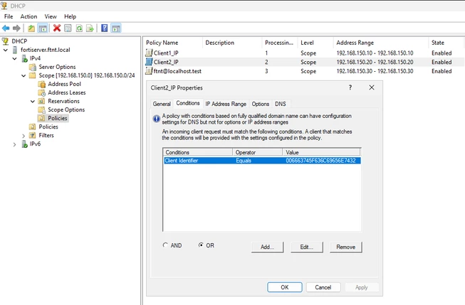 DHCP Policies