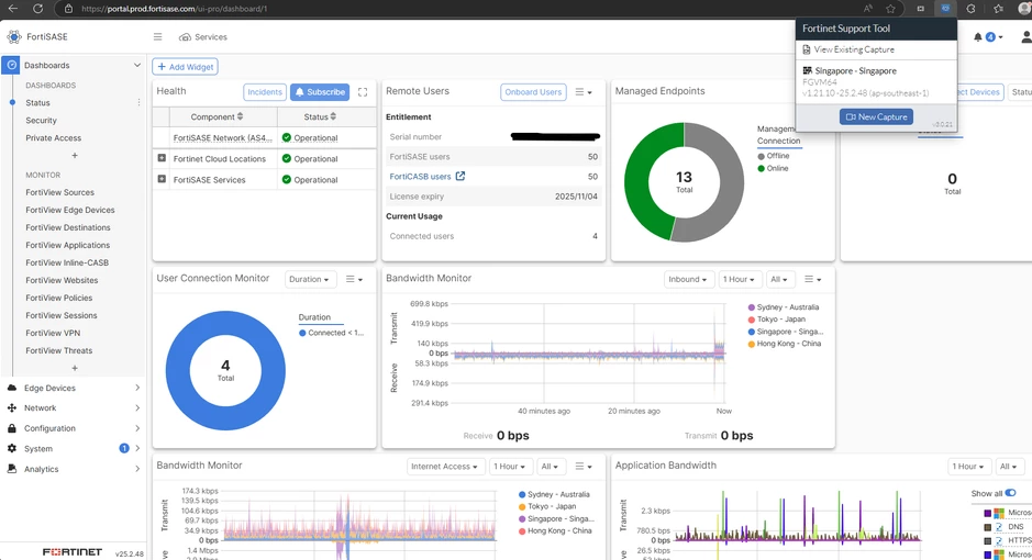 Forti Support Technical Tip: Download the configuration file from FortiSASE portal ...