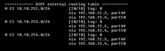 3.jpg Figure 2. FortiSwitch AGG-N2B OSPF - external routing table (get router info ospf route)