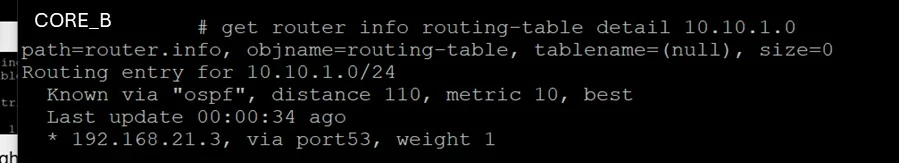 5.jpg Figure 4. FortiSwitch CORE_B OSPF - external routing table (get router info ospf route)