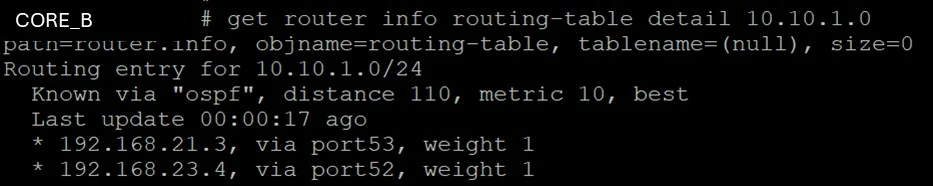 7.jpg Figure 6. FortiSwitch CORE_B OSPF - external routing table (get router info ospf route)