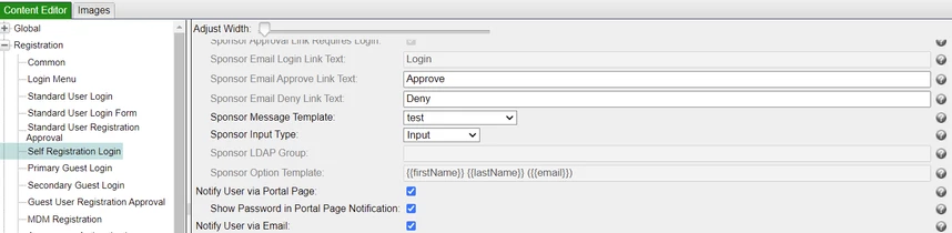 Figure 8. Additional settings related to approval process in the portal configuration.