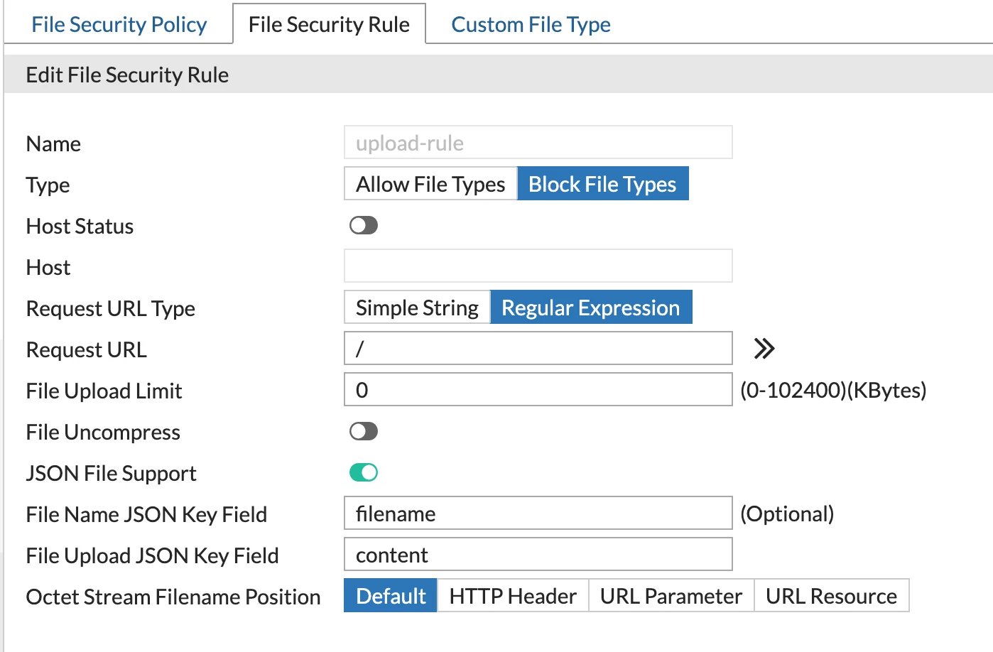 json setting