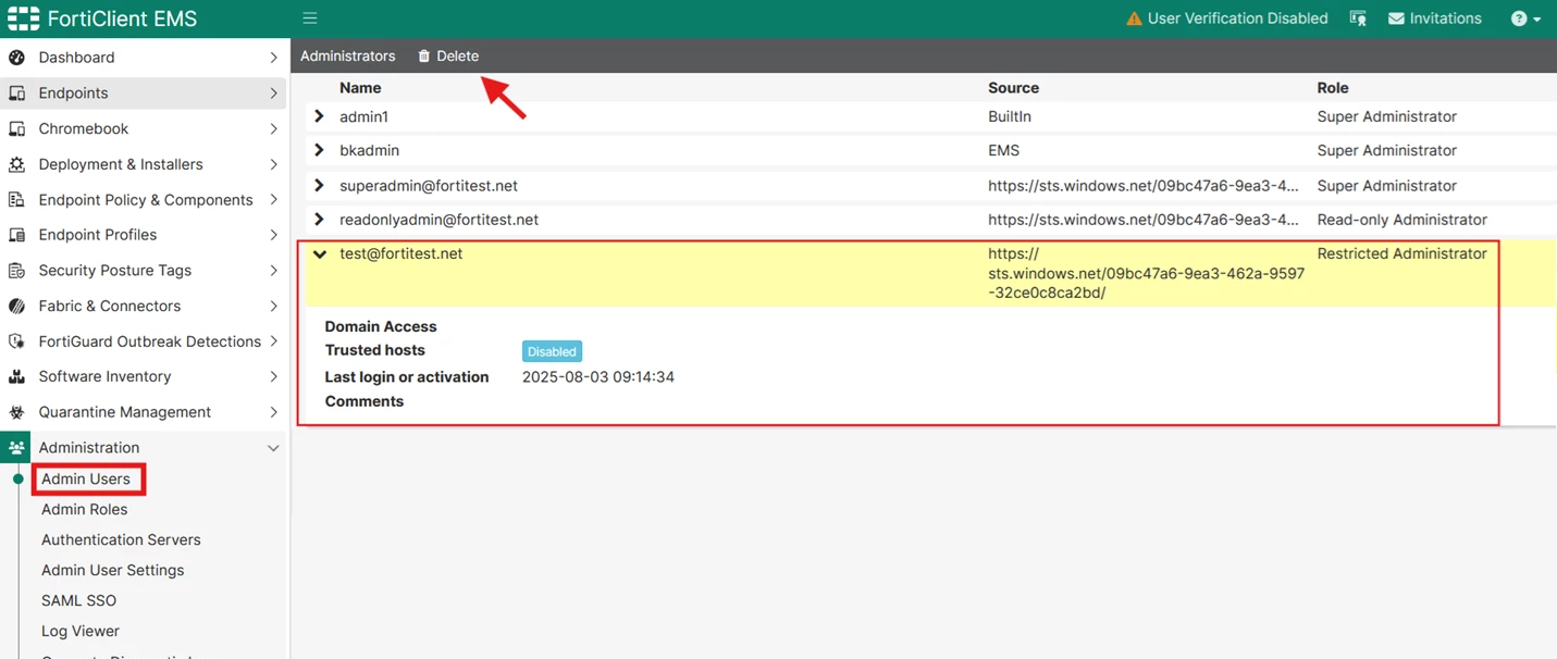 17. EMS Admin Users can Delete but cannot changing Role.png