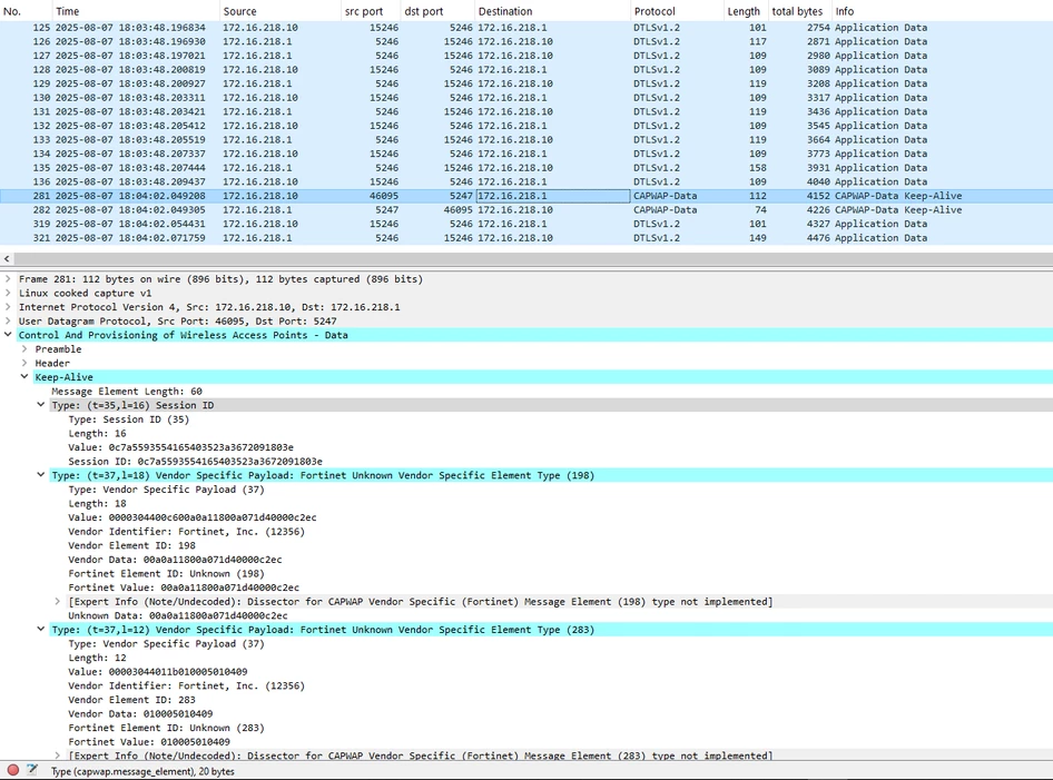 Packet Capture Fortigate Technical Guide: FortiGate Wireless-Controller to FortiAP configuration ...