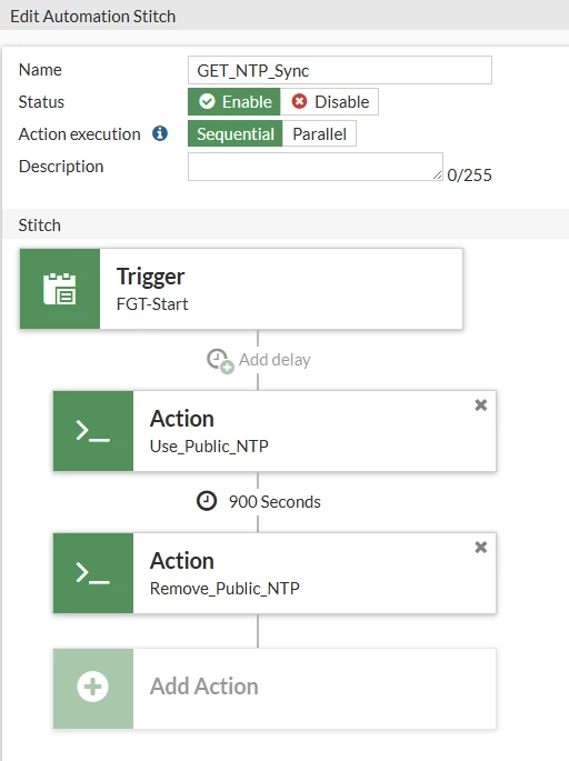 Depiction of automation stitch flow