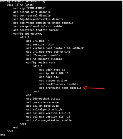 Figure 5. ZTNA Access Proxy configuration