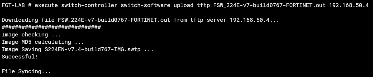 FortiSwitch firmware image uploaded to FortiGate