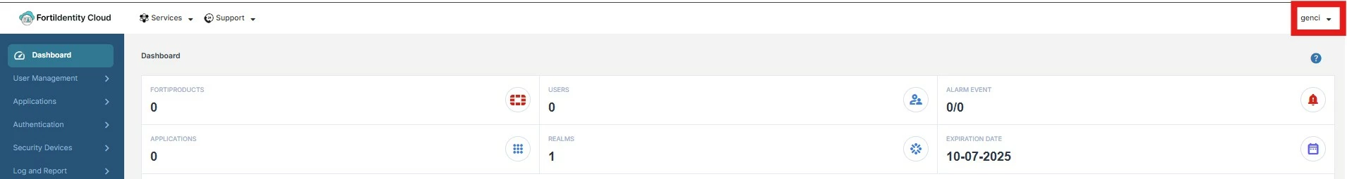 Figure 8. Login with user in FortiIdentity Cloud