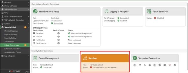 Troubleshooting Tip: FortiGate Cloud Sandbox status 'unreachable or not ...