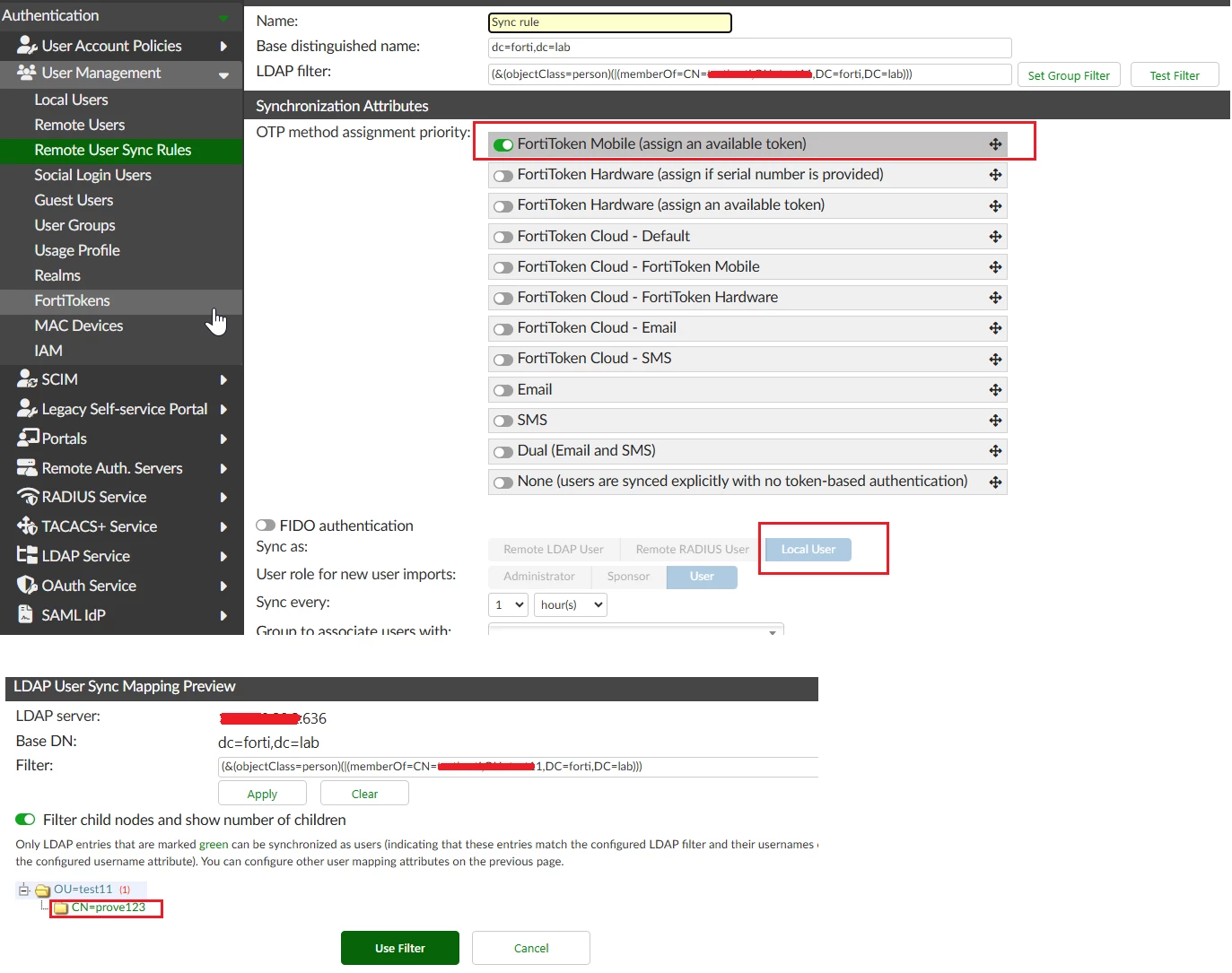 Figure 1. Remote User Sync Rule