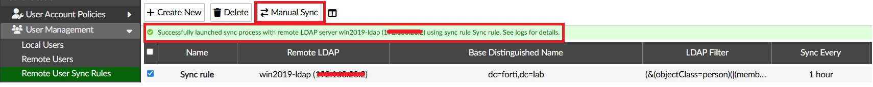 Figure 2. Manual Sync