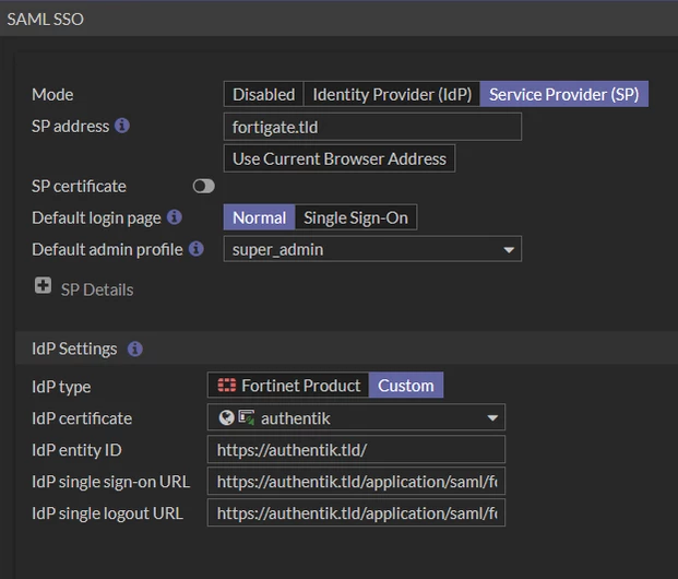 FortiGate SSO Example.