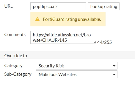 Web Rating Override